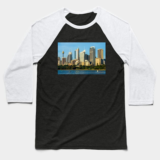 City Skyline of Sydney, NSW, Australia Baseball T-Shirt by Upbeat Traveler